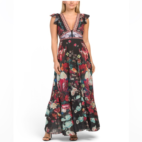 Dalia Macphee | Dresses | Last Piecedalia Macphee Floral Maxi Dress ...